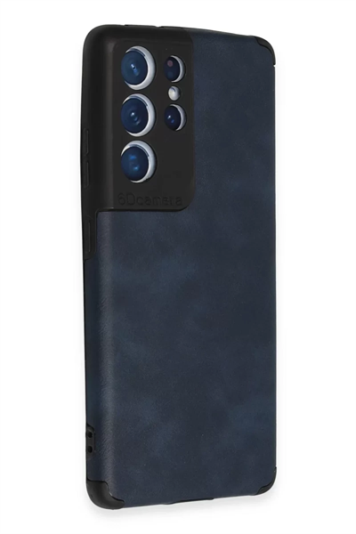 Samsung Galaxy S21 Ultra Kılıf Loop Deri Silikon - Lacivert