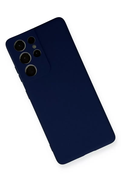 Samsung Galaxy S21 Ultra Kılıf Nano içi Kadife Silikon - Lacivert