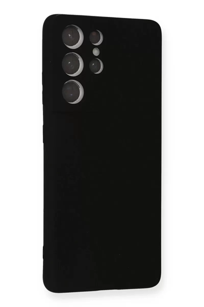 Samsung Galaxy S21 Ultra Kılıf Nano içi Kadife Silikon - Siyah