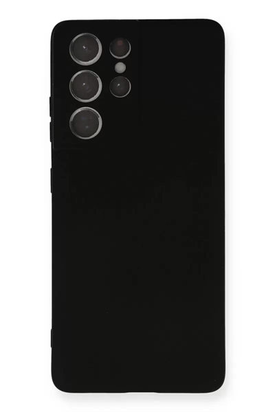 Samsung Galaxy S21 Ultra Kılıf Nano içi Kadife Silikon - Siyah