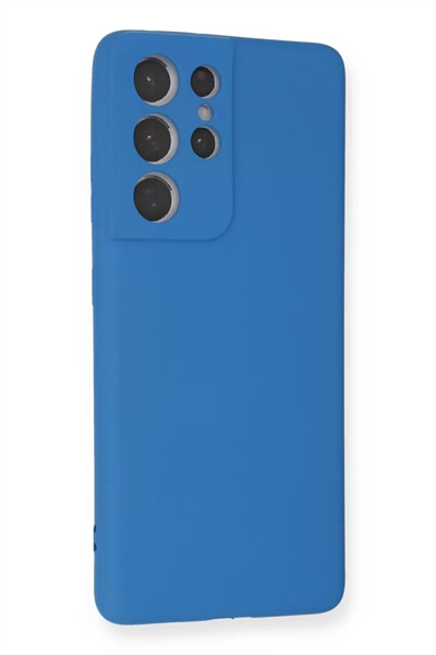 Samsung Galaxy S21 Ultra Kılıf Nano içi Kadife Silikon - Mavi