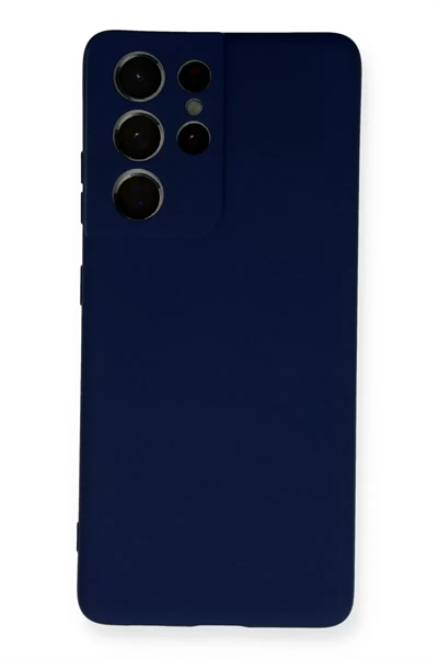 Samsung Galaxy S21 Ultra Kılıf Nano içi Kadife Silikon - Lacivert