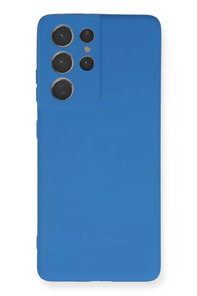 Samsung Galaxy S21 Ultra Kılıf Nano içi Kadife Silikon - Mavi