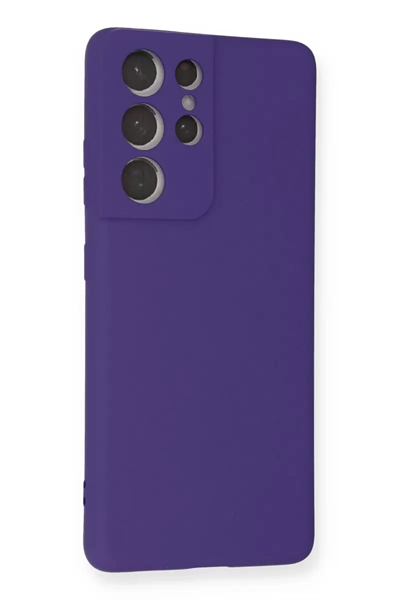 Samsung Galaxy S21 Ultra Kılıf Nano içi Kadife Silikon - Mor