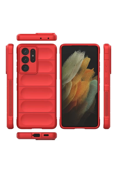 Samsung Galaxy S21 Ultra Kılıf Optimum Silikon - Kırmızı