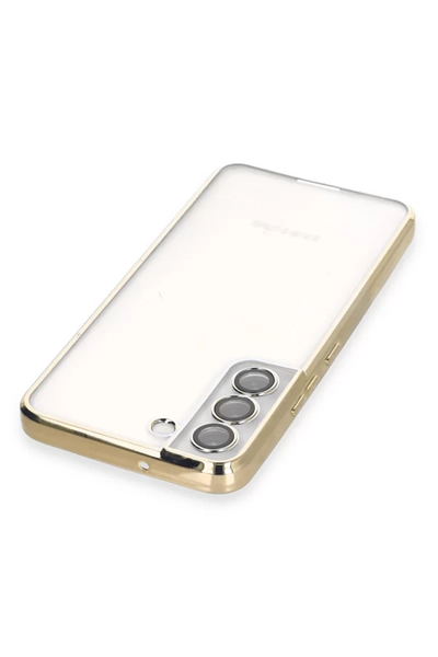 Samsung Galaxy S22 Kılıf Lensli Silikon - Gold