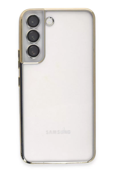 Samsung Galaxy S22 Kılıf Lensli Silikon - Gold