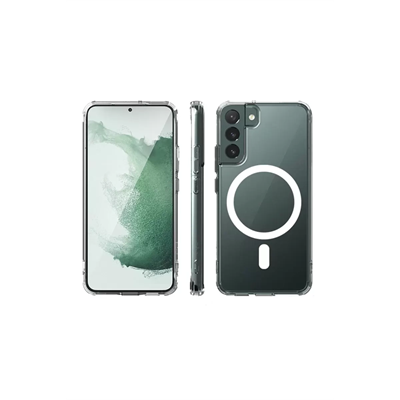 Samsung Galaxy S22 Kılıf Magneticsafe Şeffaf Silikon - Şeffaf