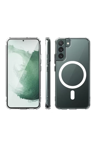 Samsung Galaxy S22 Plus Kılıf Magneticsafe Şeffaf Silikon - Şeffaf