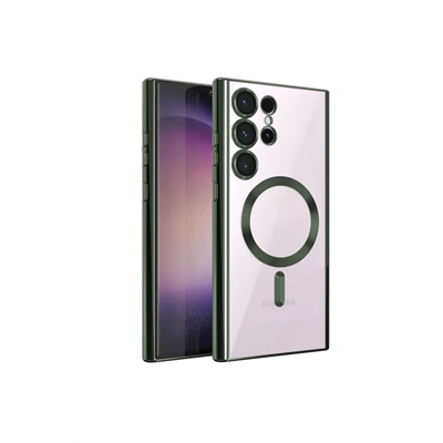 Samsung Galaxy S22 Ultra Kılıf Kross Magneticsafe Kapak - Koyu Yeşil
