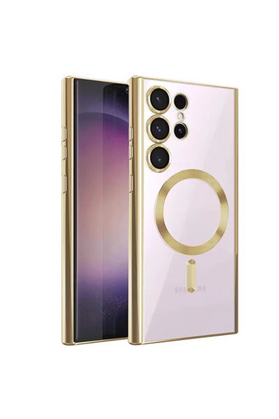 Samsung Galaxy S22 Ultra Kılıf Kross Magneticsafe Kapak - Gold