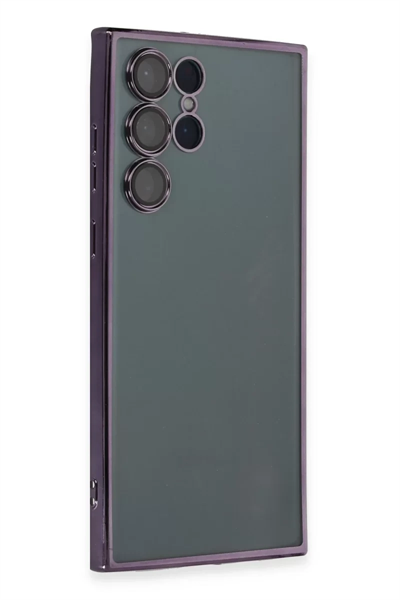 Samsung Galaxy S22 Ultra Kılıf Lensli Silikon - Mor