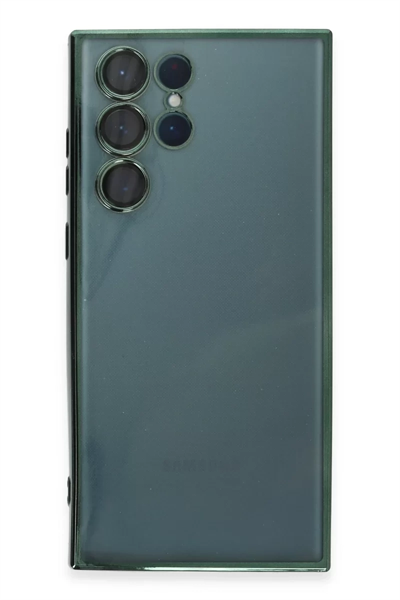 Samsung Galaxy S22 Ultra Kılıf Lensli Silikon - Yeşil