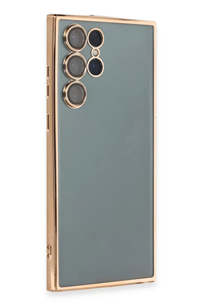 Samsung Galaxy S22 Ultra Kılıf Lensli Silikon - Gold