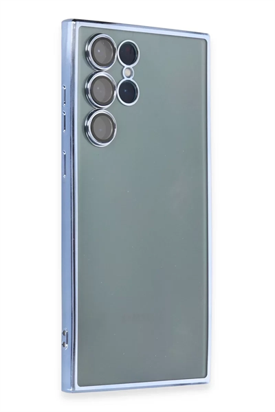 Samsung Galaxy S22 Ultra Kılıf Lensli Silikon - Açık Mavi