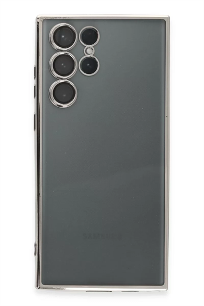 Samsung Galaxy S22 Ultra Kılıf Lensli Silikon - Gümüş