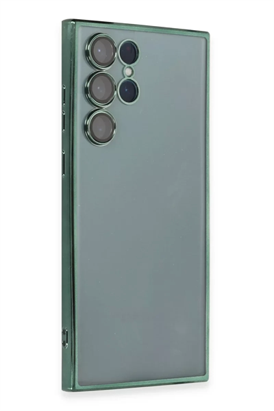 Samsung Galaxy S22 Ultra Kılıf Lensli Silikon - Yeşil