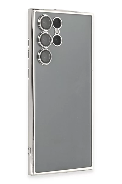 Samsung Galaxy S22 Ultra Kılıf Lensli Silikon - Gümüş