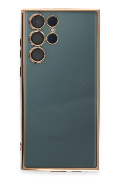 Samsung Galaxy S22 Ultra Kılıf Lensli Silikon - Gold
