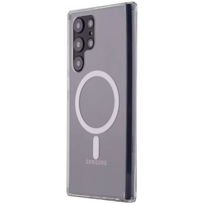 Samsung Galaxy S22 Ultra Kılıf Magneticsafe Şeffaf Silikon - Şeffaf