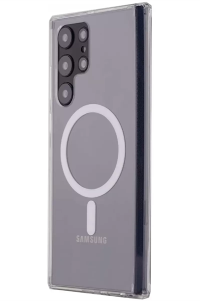 Samsung Galaxy S22 Ultra Kılıf Magneticsafe Şeffaf Silikon - Şeffaf