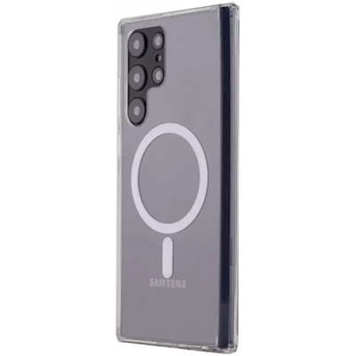 Samsung Galaxy S22 Ultra Kılıf Magneticsafe Şeffaf Silikon - Şeffaf