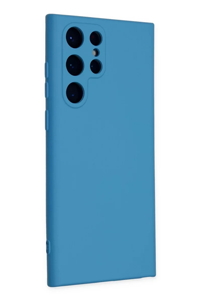 Samsung Galaxy S22 Ultra Kılıf Nano içi Kadife Silikon - Mavi