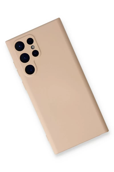 Samsung Galaxy S22 Ultra Kılıf Nano içi Kadife Silikon - Pudra