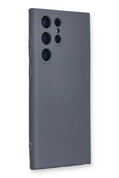 Samsung Galaxy S22 Ultra Kılıf Nano içi Kadife Silikon - Gri