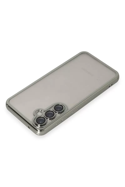 Samsung Galaxy S23 FE Kılıf Lensli Silikon - Gümüş