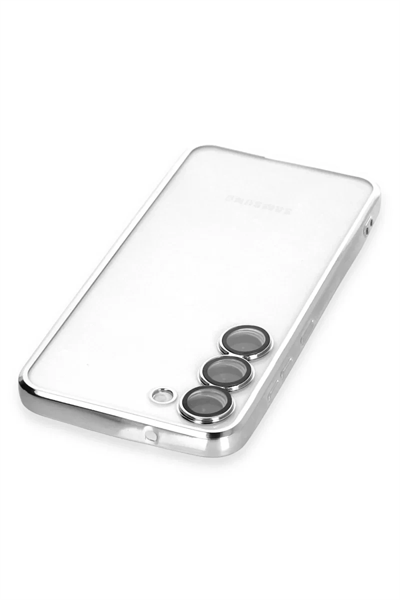 Samsung Galaxy S23 Kılıf Lensli Silikon - Gümüş