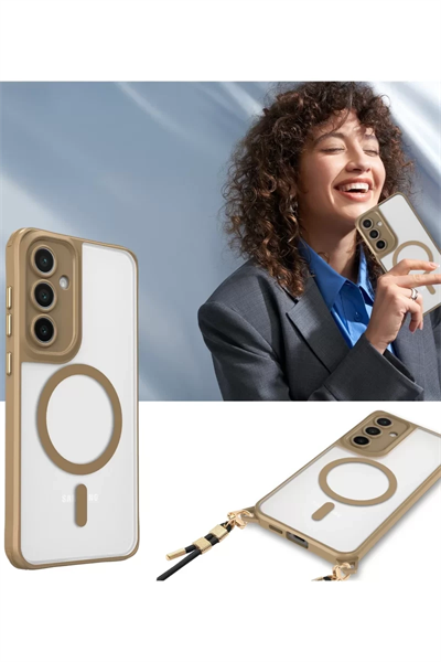 Samsung Galaxy S23 Plus Kılıf Enka Magsafe Silikon Kılıf - Desert