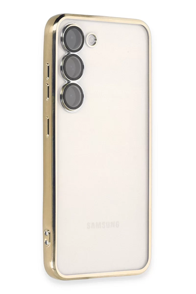 Samsung Galaxy S23 Plus Kılıf Lensli Silikon - Gold