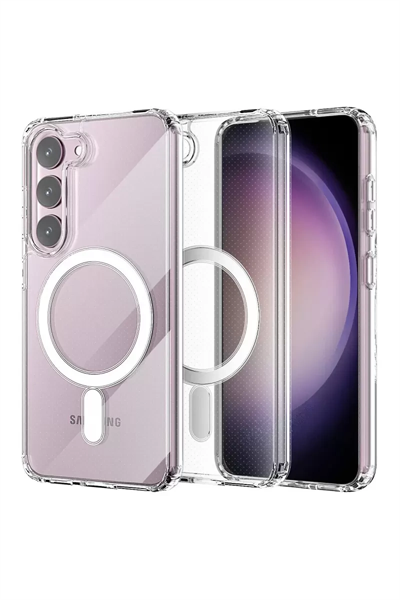 Samsung Galaxy S23 Plus Kılıf Magneticsafe Şeffaf Silikon - Şeffaf