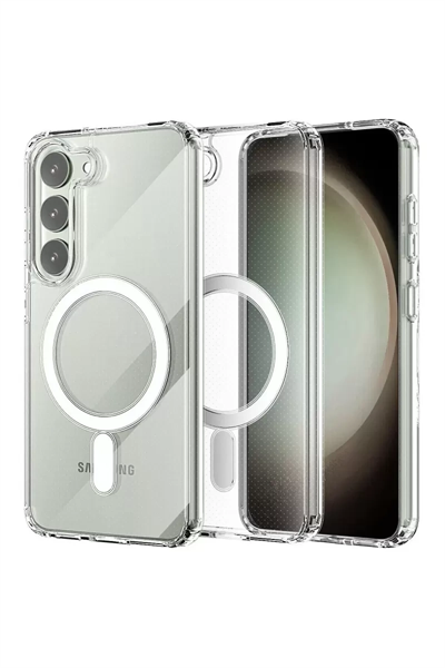 Samsung Galaxy S23 Plus Kılıf Magneticsafe Şeffaf Silikon - Şeffaf