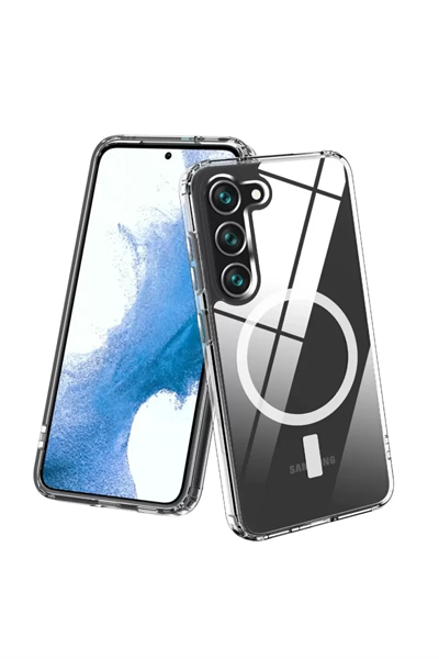 Samsung Galaxy S23 Plus Kılıf Magneticsafe Şeffaf Silikon - Şeffaf