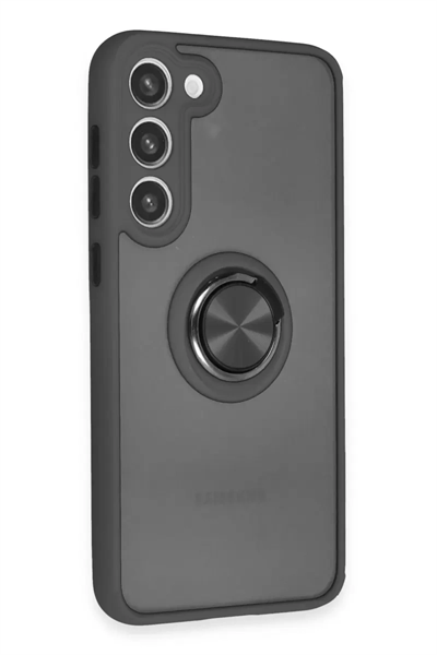 Samsung Galaxy S23 Plus Kılıf Montreal Yüzüklü Silikon Kapak - Siyah