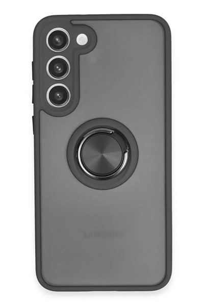 Samsung Galaxy S23 Plus Kılıf Montreal Yüzüklü Silikon Kapak - Siyah