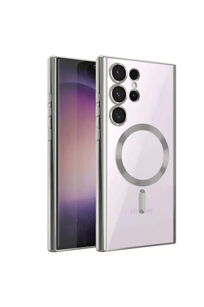 Samsung Galaxy S23 Ultra Kılıf Kross Magneticsafe Kapak - Gümüş