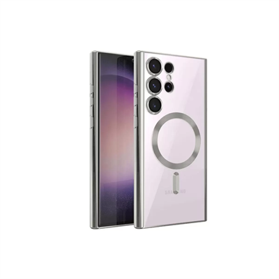 Samsung Galaxy S23 Ultra Kılıf Kross Magneticsafe Kapak - Gümüş