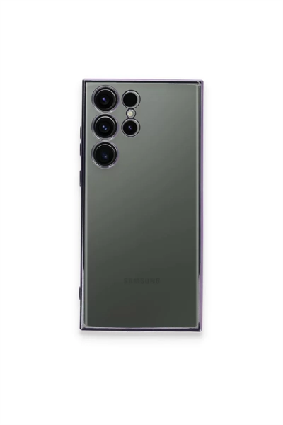 Samsung Galaxy S23 Ultra Kılıf Lensli Silikon - Mor