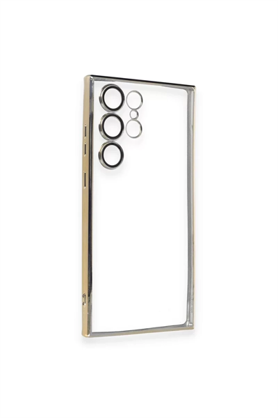 Samsung Galaxy S23 Ultra Kılıf Lensli Silikon - Gold