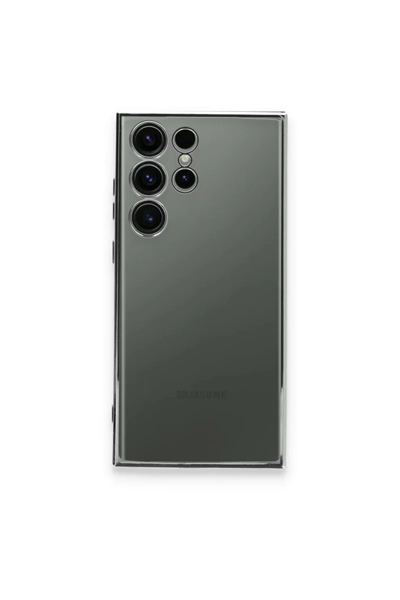 Samsung Galaxy S23 Ultra Kılıf Lensli Silikon - Gümüş