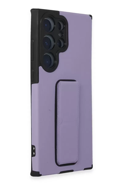 Samsung Galaxy S23 Ultra Kılıf Mega Standlı Silikon - Lila