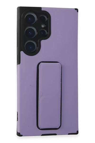 Samsung Galaxy S23 Ultra Kılıf Mega Standlı Silikon - Lila