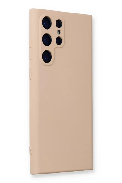 Samsung Galaxy S23 Ultra Kılıf Nano içi Kadife Silikon - Pudra