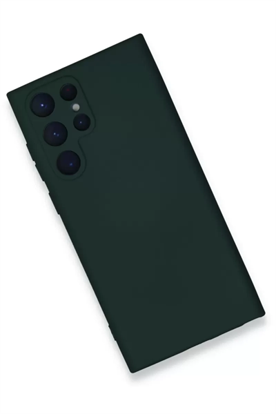 Samsung Galaxy S23 Ultra Kılıf Nano içi Kadife Silikon - Koyu Yeşil