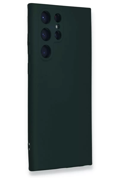 Samsung Galaxy S23 Ultra Kılıf Nano içi Kadife Silikon - Koyu Yeşil