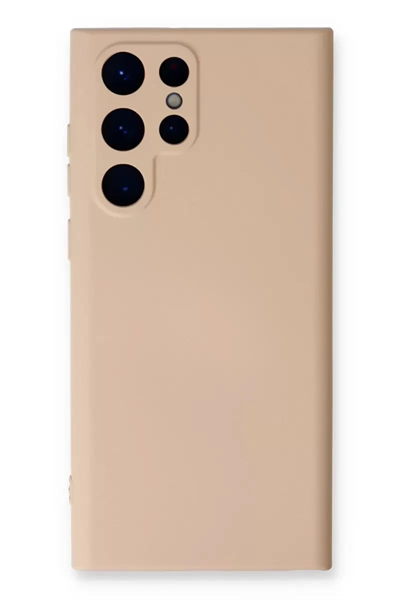 Samsung Galaxy S23 Ultra Kılıf Nano içi Kadife Silikon - Pudra