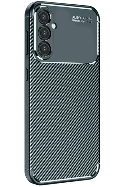 Samsung Galaxy S24 FE Kılıf Auto Focus Karbon Kapak - Koyu Yeşil